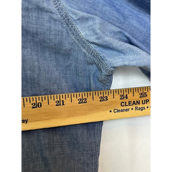 Polo Jeans Co. Ralph Lauren Mens XL Blue Long Sleeve Chambray Button Front Shirt - Picture 4 of 5